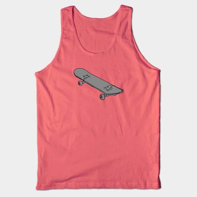 Skateboard line drawing Tank Top by Pickle-Lily